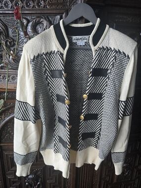Antonella Preve Made in USA Knit Sweater w Leather Accents